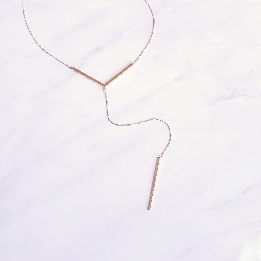 Rose Gold Delicate Y Necklace